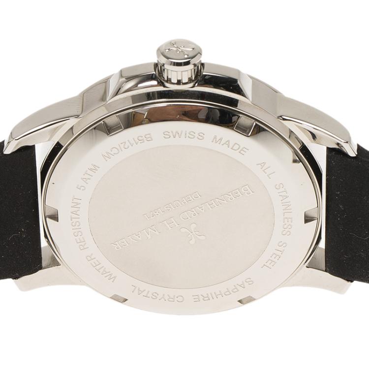 Pre Owned Bernhard H Mayer Blue Stainless Steel Black Silicone Drift Men's Wristwatch 44MM