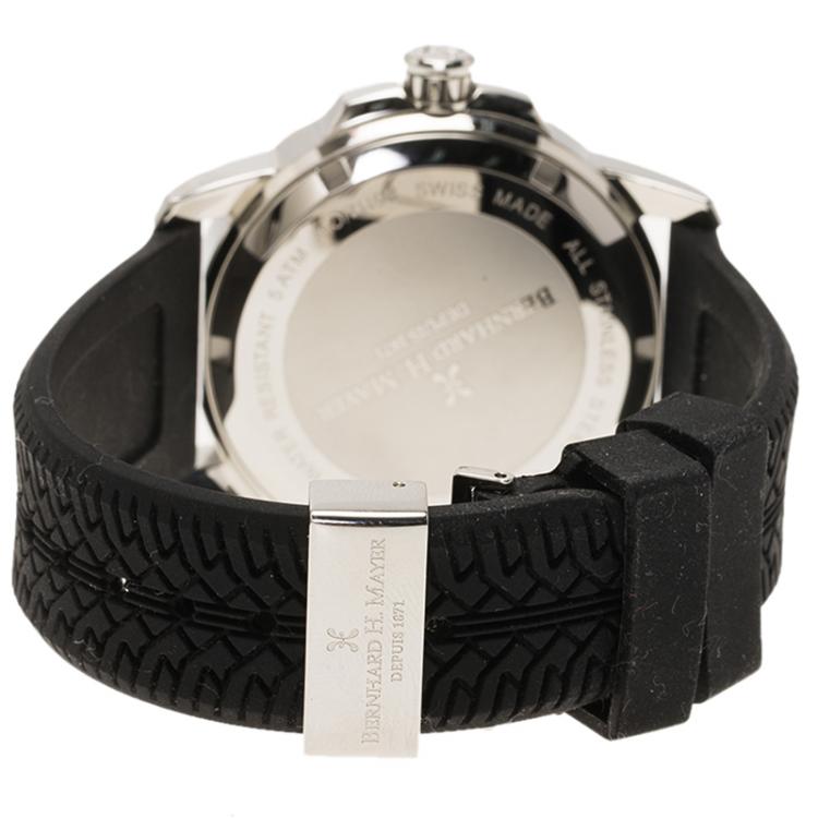 Pre Owned Bernhard H Mayer Blue Stainless Steel Black Silicone Drift Men's Wristwatch 44MM