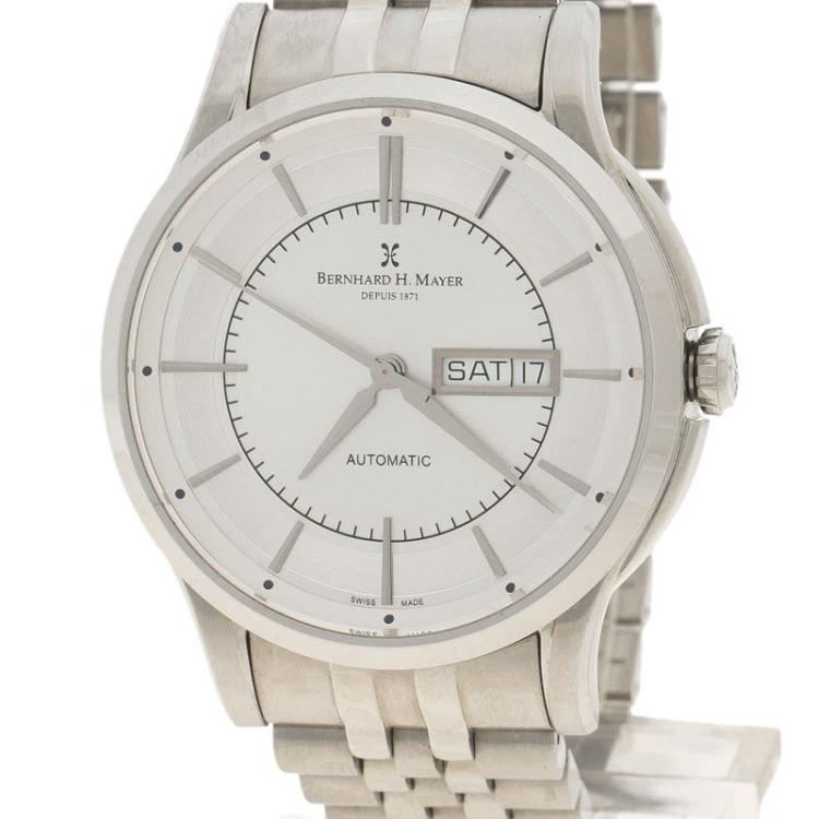 Pre Owned Bernhard H Mayer Silver Stainless Steel Chronos Limited Edition Men's Wristwatch 42MM