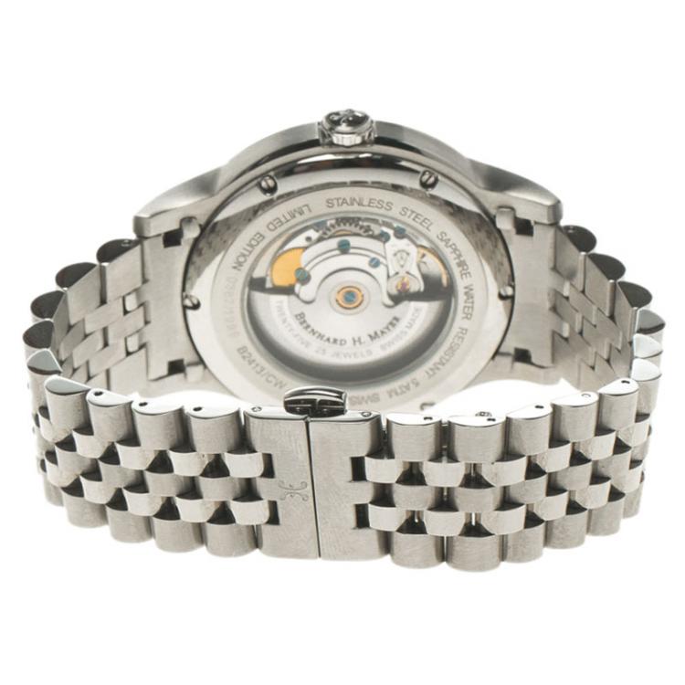 Pre Owned Bernhard H Mayer Silver Stainless Steel Chronos Limited Edition Men's Wristwatch 42MM