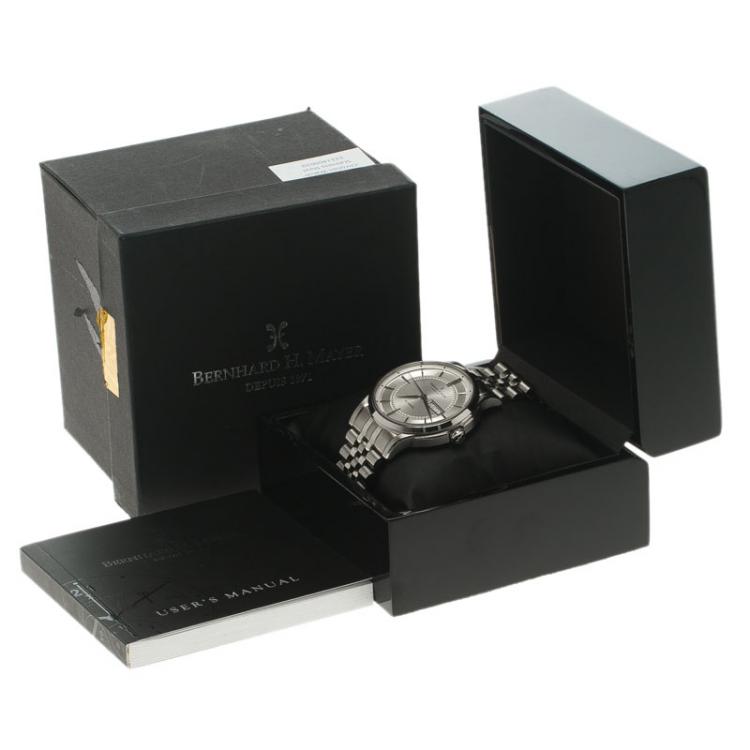 Pre Owned Bernhard H Mayer Silver Stainless Steel Chronos Limited Edition Men's Wristwatch 42MM