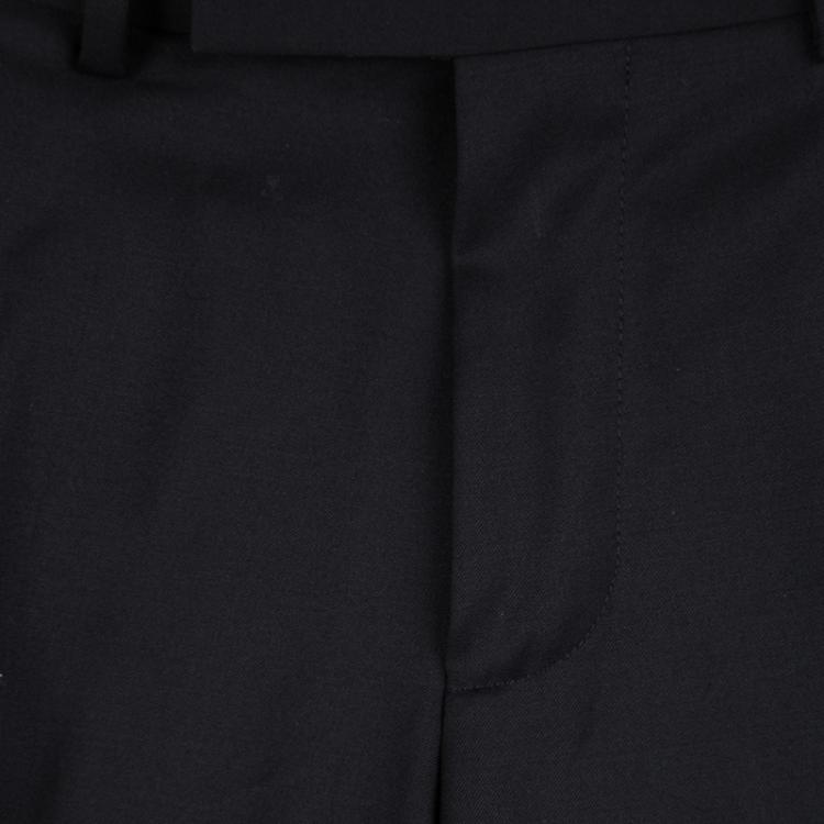 Pre Owned Boss By Hugo Boss Black Wool Tailored Trousers S