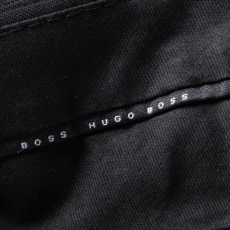 Pre Owned Boss By Hugo Boss Black Wool Tailored Trousers S