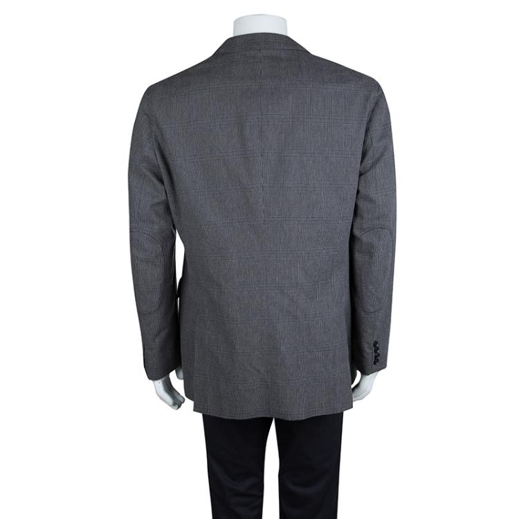 مملوكة مسبقًا Boss By Hugo Boss Grey Plaid Regular Fit Blazer S