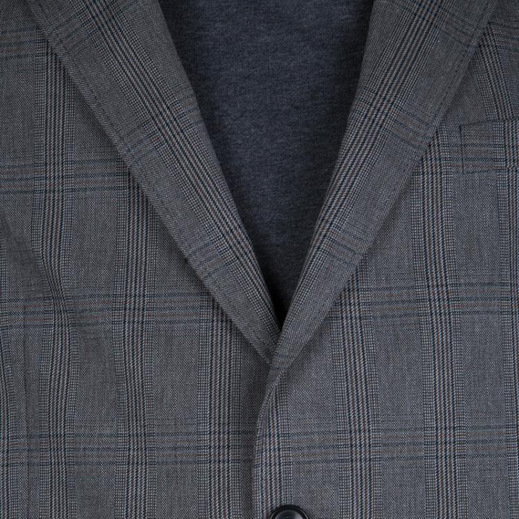 مملوكة مسبقًا Boss By Hugo Boss Grey Plaid Regular Fit Blazer S