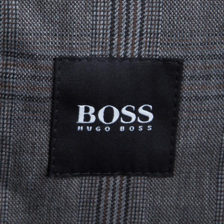 مملوكة مسبقًا Boss By Hugo Boss Grey Plaid Regular Fit Blazer S