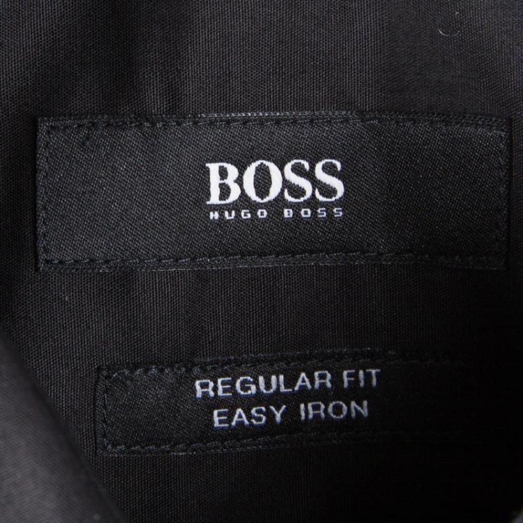 Pre Owned Boss By Hugo Boss Black Cotton Regular Fit Long Sleeve Button Front Shirt 4XL