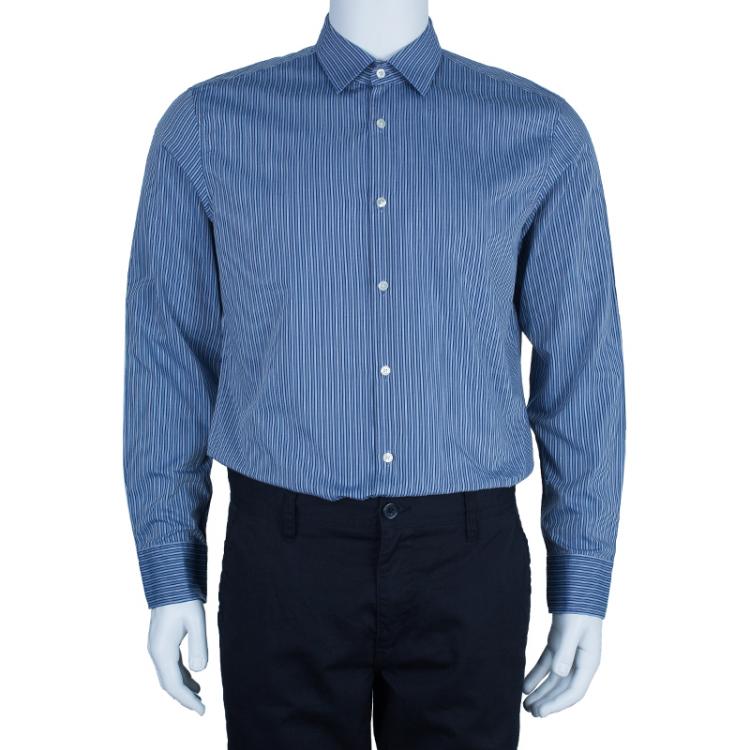 Pre Owned BOSS By Hugo Boss Pinstripe Formal Shirt L
