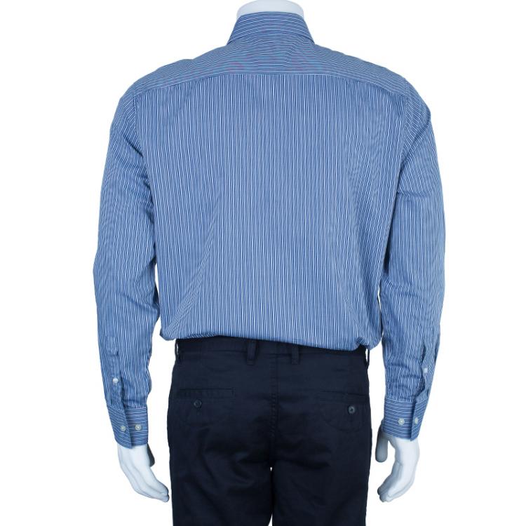 Pre Owned BOSS By Hugo Boss Pinstripe Formal Shirt L