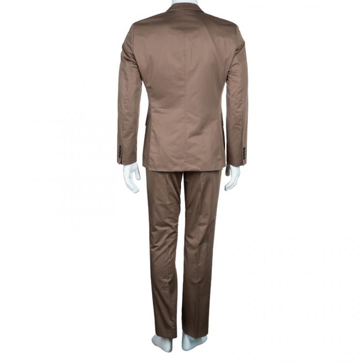 Pre Owned Boss by Hugo Boss Men's Beige Suit S
