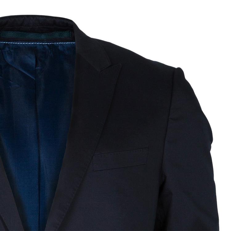 Pre Owned Boss By Hugo Boss Men's Black Cotton Blazer L