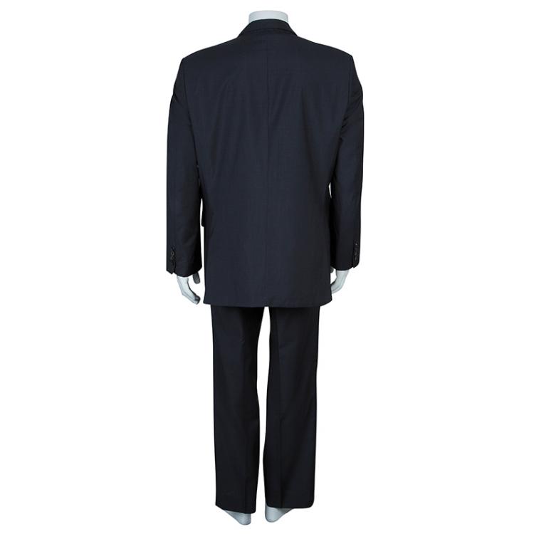 Pre Owned Boss by Hugo Boss Men's Grey Wool Suit L