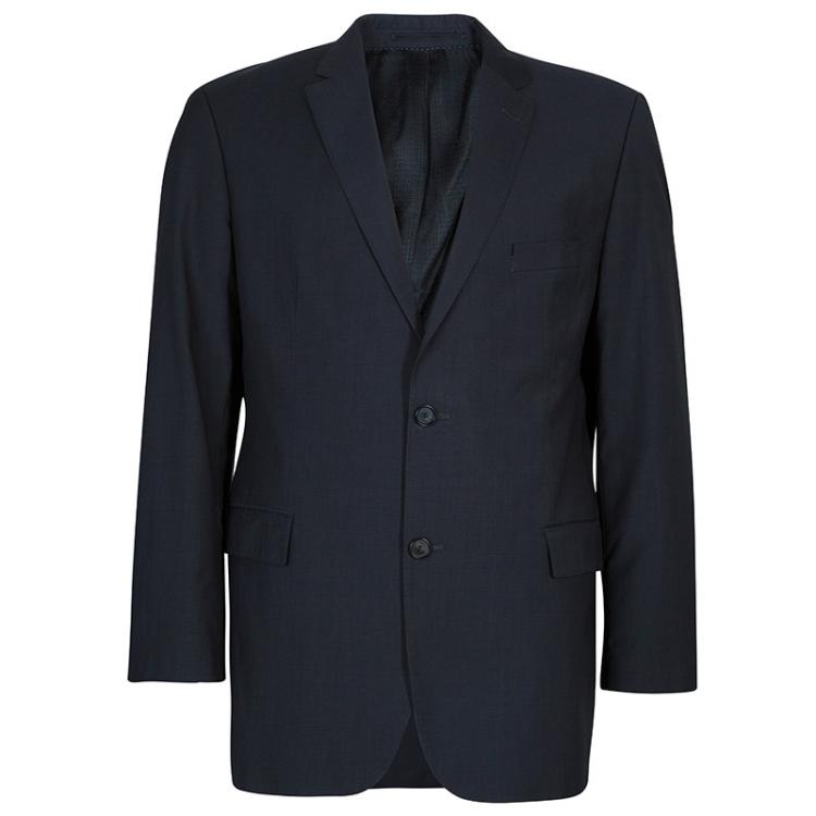 Pre Owned Boss by Hugo Boss Men's Grey Wool Suit L
