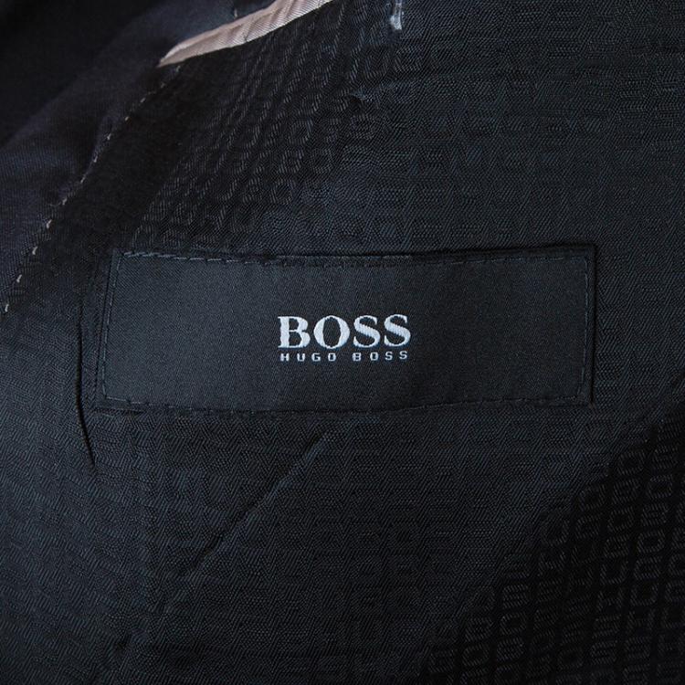Pre Owned Boss by Hugo Boss Men's Grey Wool Suit L