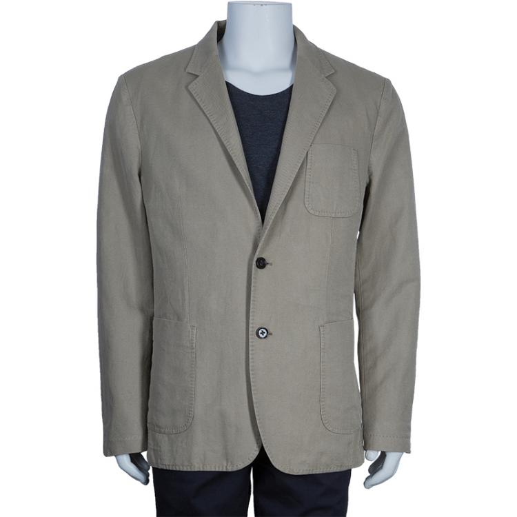 Pre Owned Boss by Hugo Boss Men's Beige Blazer XL