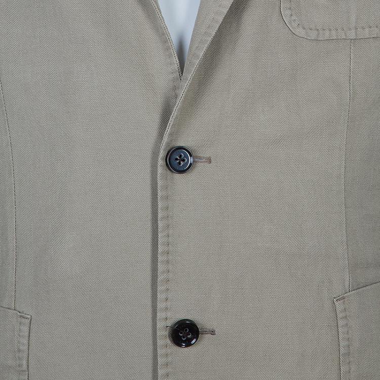 Pre Owned Boss by Hugo Boss Men's Beige Blazer XL