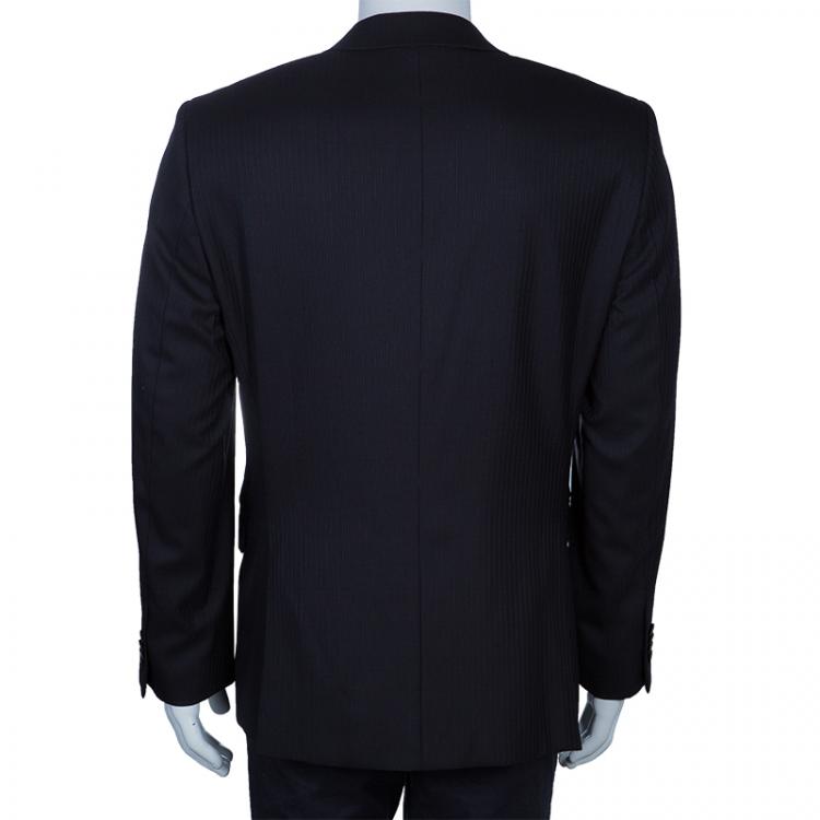 Pre Owned Boss by Hugo Boss Men's Black Striped Blazer M
