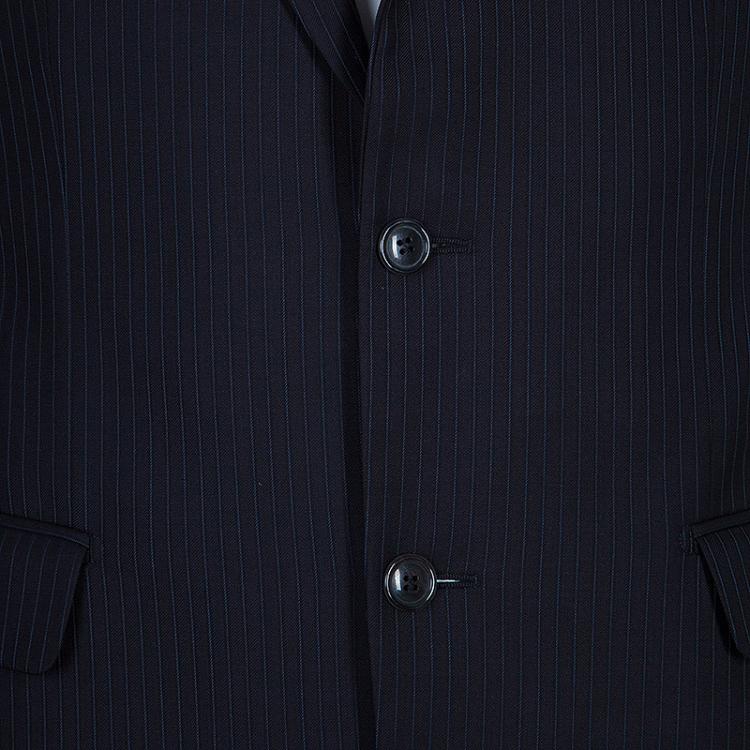 Pre Owned Boss by Hugo Boss Men's Black Striped Blazer M