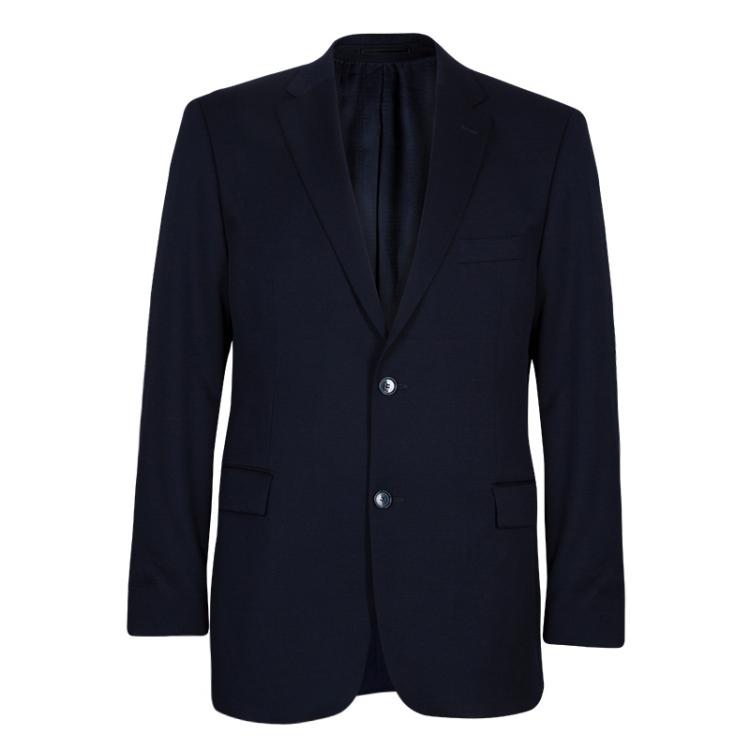 Pre Owned Boss by Hugo Boss Men's Navy Blue Suit L