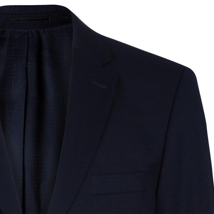 Pre Owned Boss by Hugo Boss Men's Navy Blue Suit L