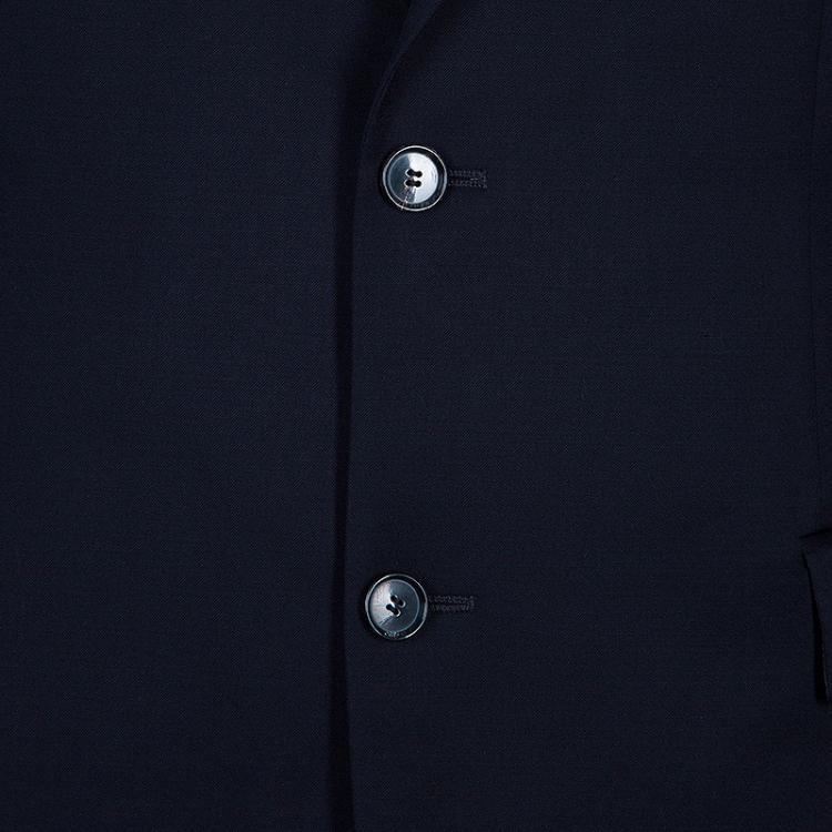 Pre Owned Boss by Hugo Boss Men's Navy Blue Suit L