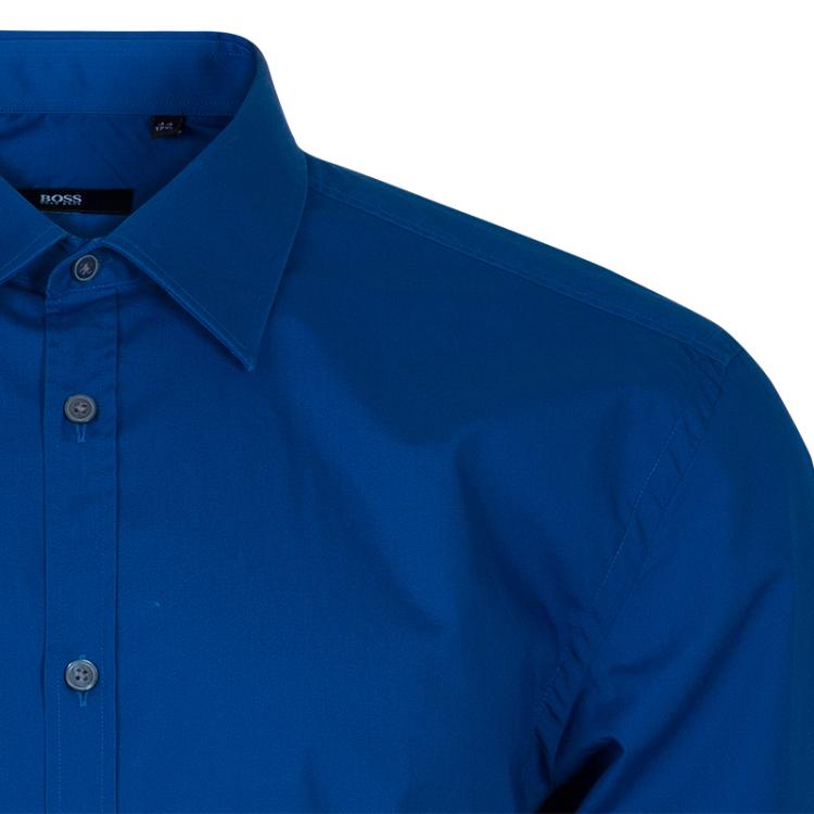 Pre Owned Boss by Hugo Boss Men's Blue Shirt L