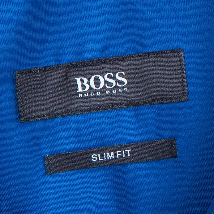 Pre Owned Boss by Hugo Boss Men's Blue Shirt L