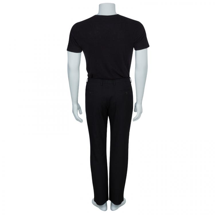 Pre Owned Boss By Hugo Boss Men's Black Striped Trousers L