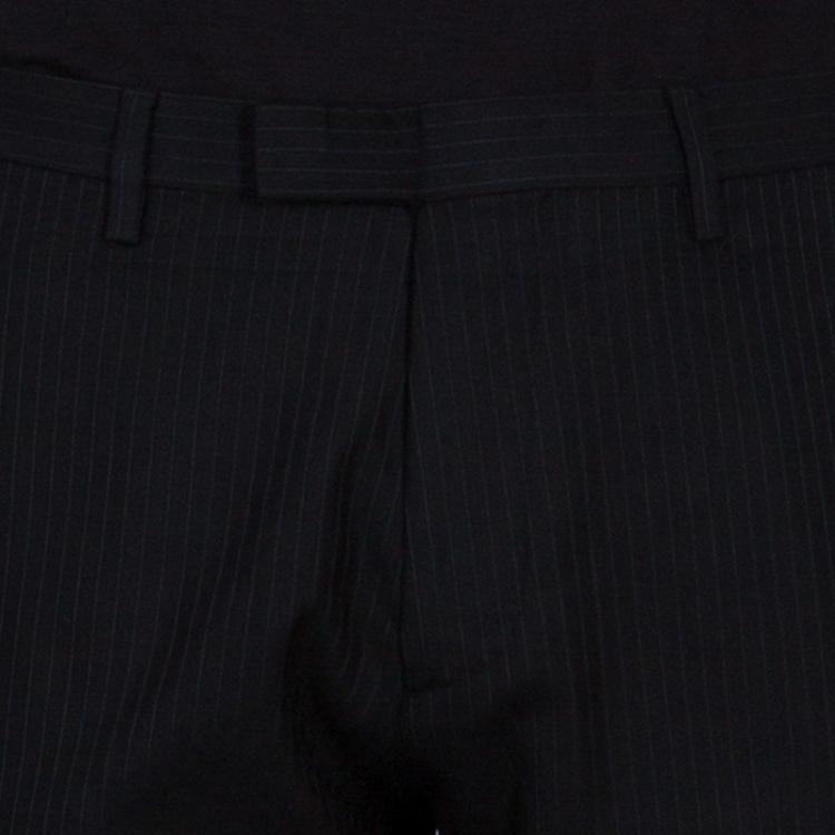 Pre Owned Boss By Hugo Boss Men's Black Striped Trousers L