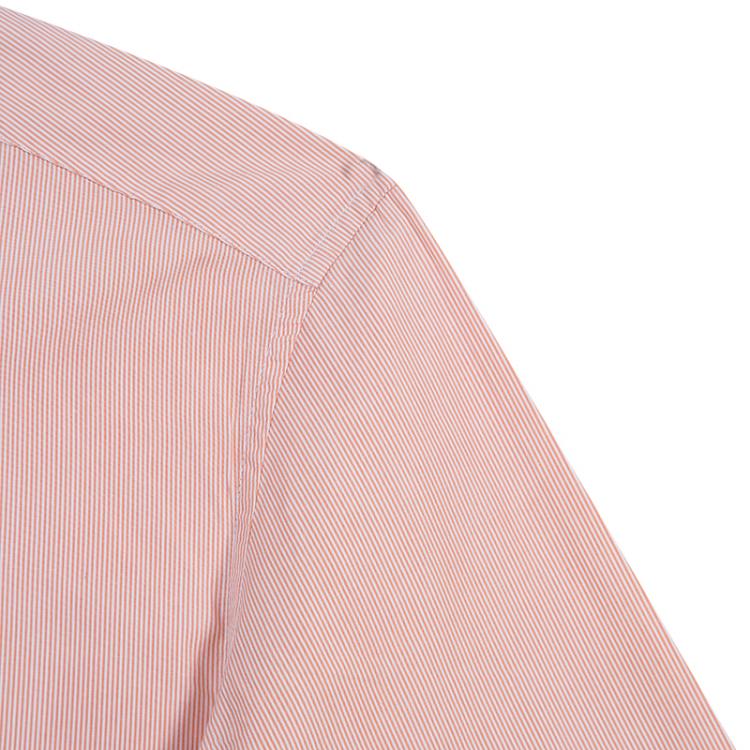 Pre Owned Boss By Hugo Boss Orange Pinstripe Long Sleeve Cotton Shirt S