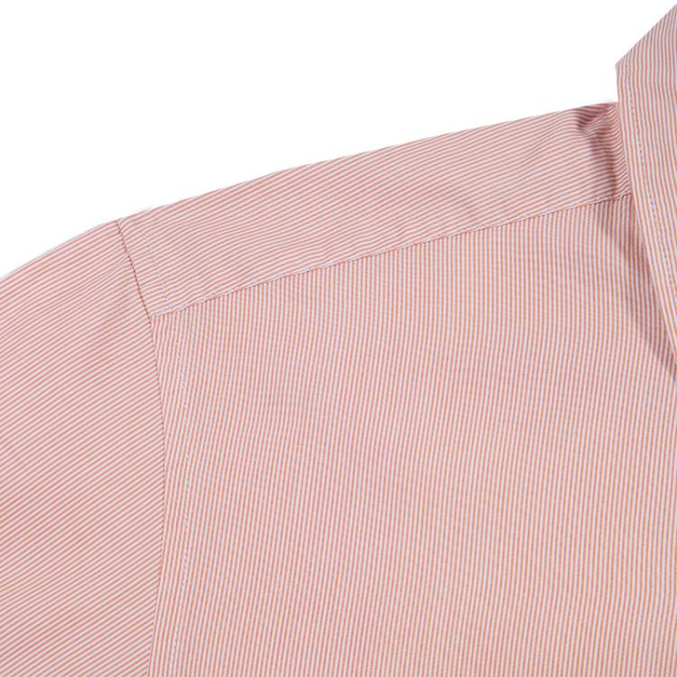 Pre Owned Boss By Hugo Boss Orange Pinstripe Long Sleeve Cotton Shirt S