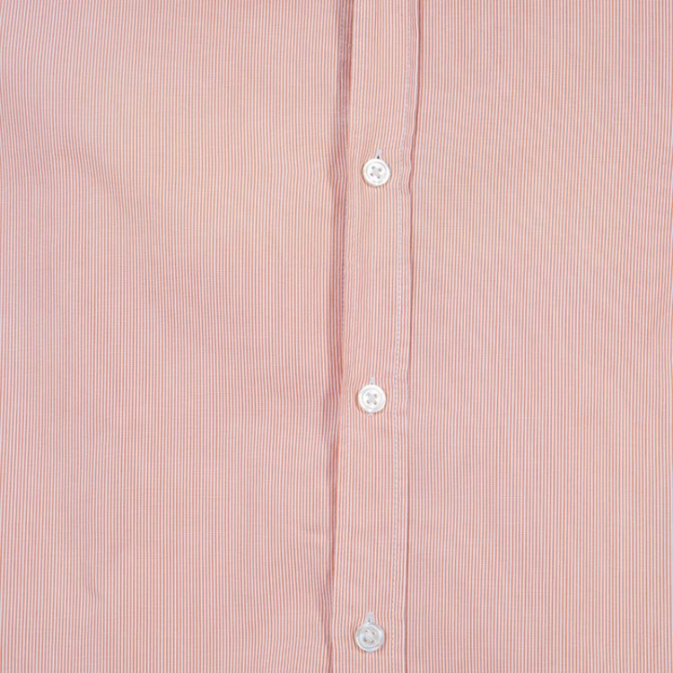 Pre Owned Boss By Hugo Boss Orange Pinstripe Long Sleeve Cotton Shirt S