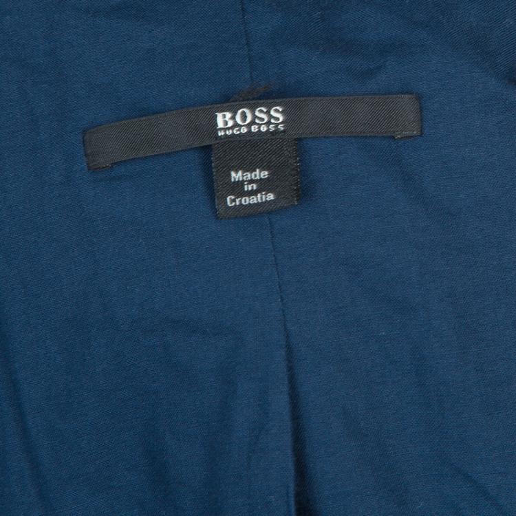 Pre Owned Boss By Hugo Boss Navy Blue Blazer M