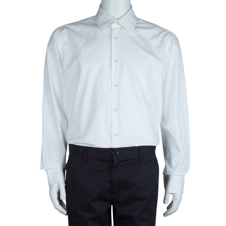 Long Sleeve Buttondown Cotton Shirt L 