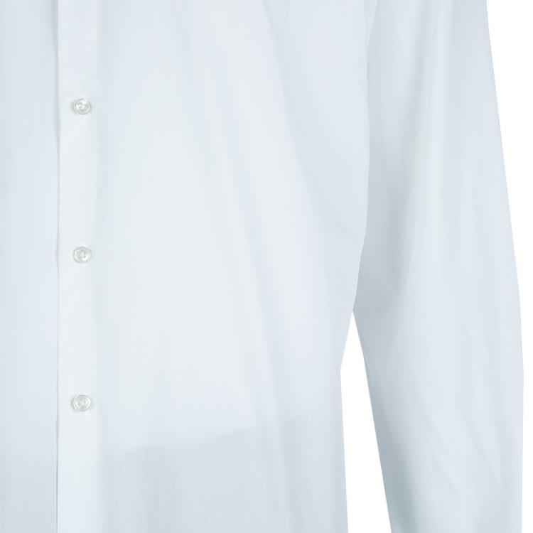 Pre Owned Boss by Hugo Boss White Long Sleeve Buttondown Cotton Shirt L
