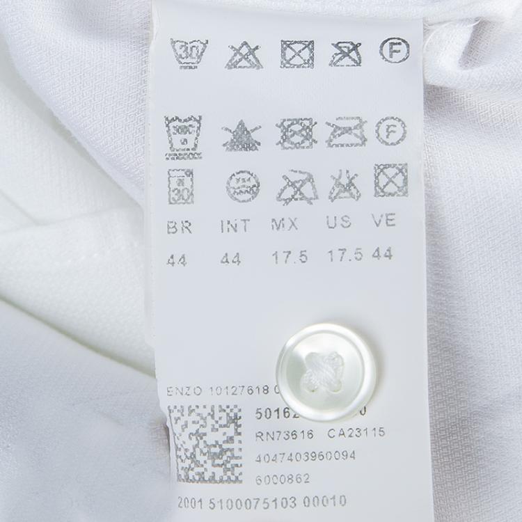Pre Owned Boss by Hugo Boss Textured White Long Sleeve Buttondown Cotton Shirt L