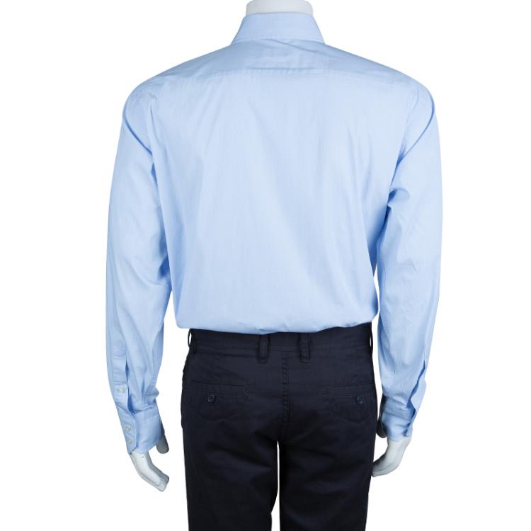 Pre Owned Boss by Hugo Boss Light Blue Long Sleeve Buttondown Shirt XL