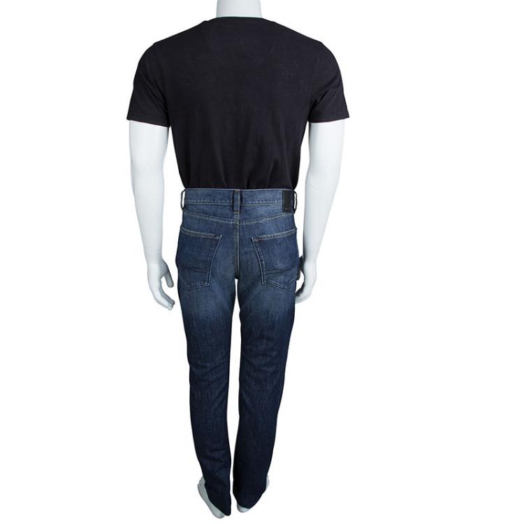 Pre Owned Boss By Hugo Boss Indigo Dark Wash Denim Faded Jeans M