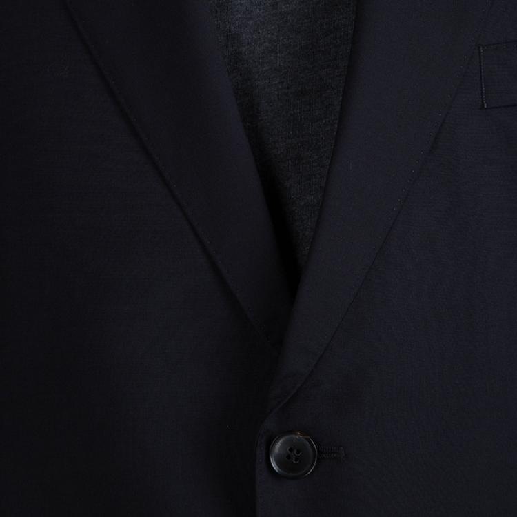 Pre Owned Boss By Hugo Boss Navy Blue Wool Blazer S