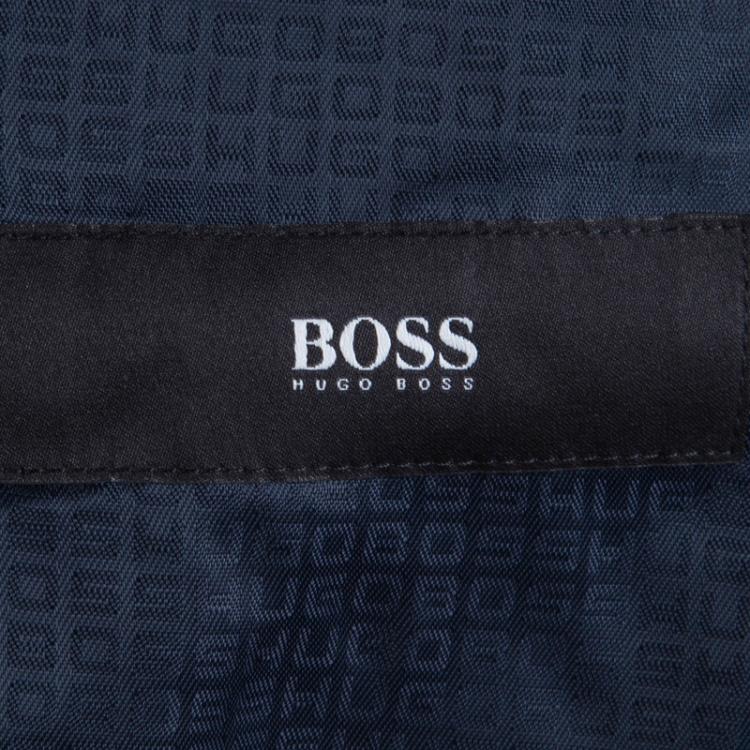Pre Owned Boss By Hugo Boss Navy Blue Wool Blazer S