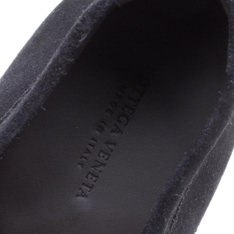Pre Owned Bottega Veneta Black Suede Penny Loafers Size 43