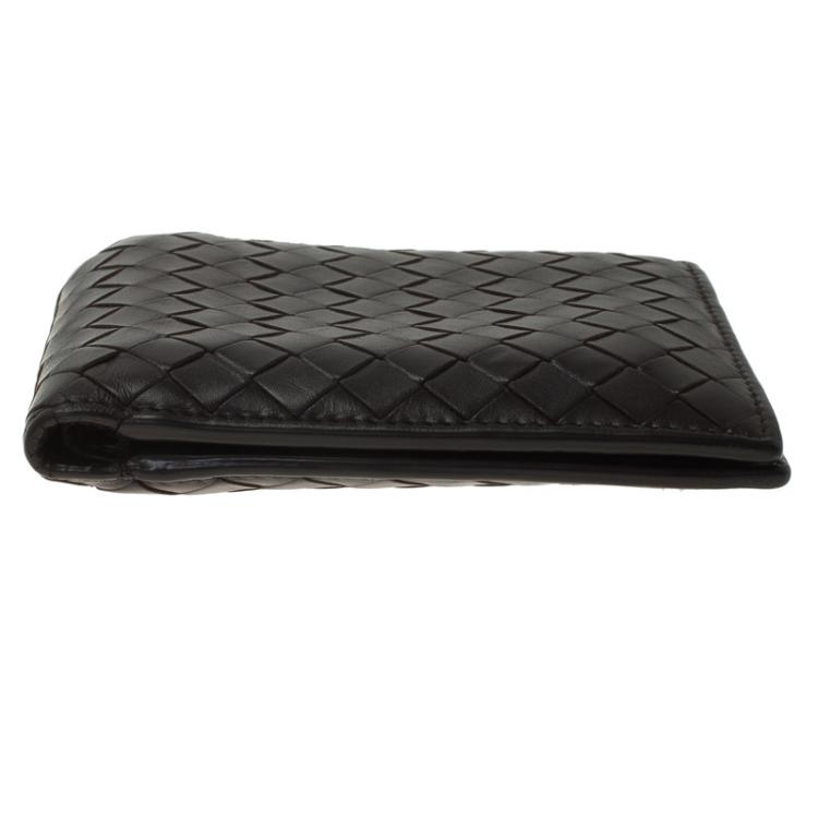 Pre Owned Bottega Veneta Brown Intrecciato Leather Bi-Fold Wallet