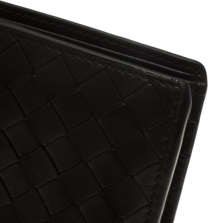 Pre Owned Bottega Veneta Brown Intrecciato Leather Bi-Fold Wallet