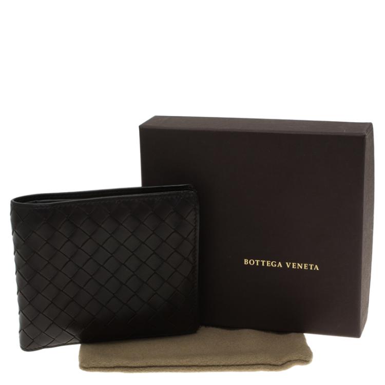 Pre Owned Bottega Veneta Brown Intrecciato Leather Bi-Fold Wallet