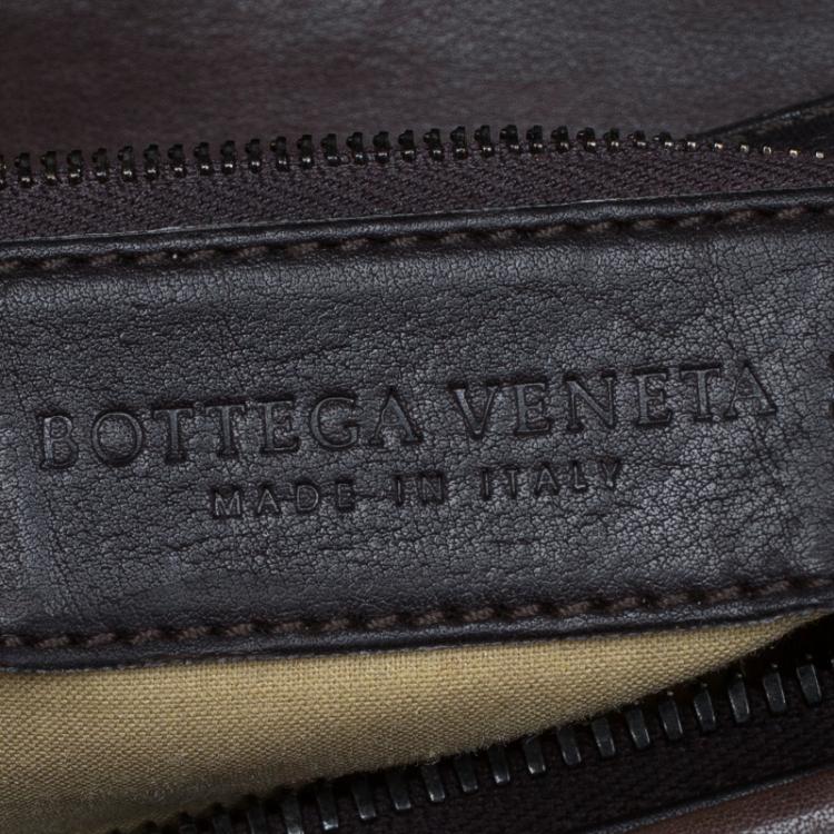 Pre Owned Bottega Veneta Brown Intrecciato Woven Leather Duffel Bag