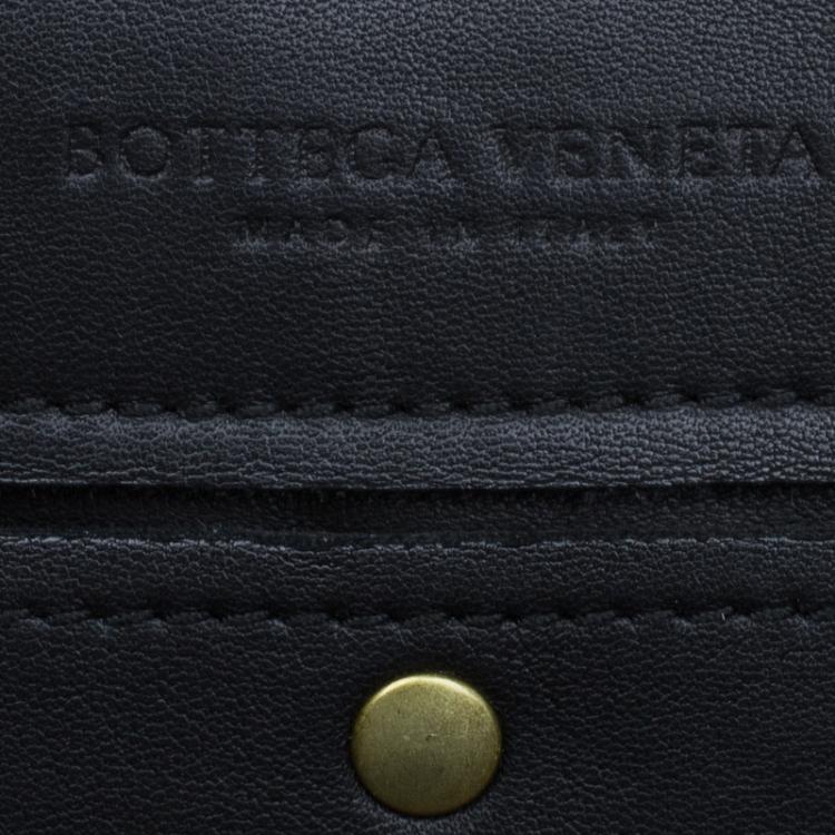 Pre Owned Bottega Veneta Black Intrecciato Woven Leather Tote