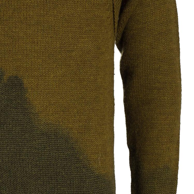 Pre Owned Bottega Veneta Men's Brown Green Knit Sweater M