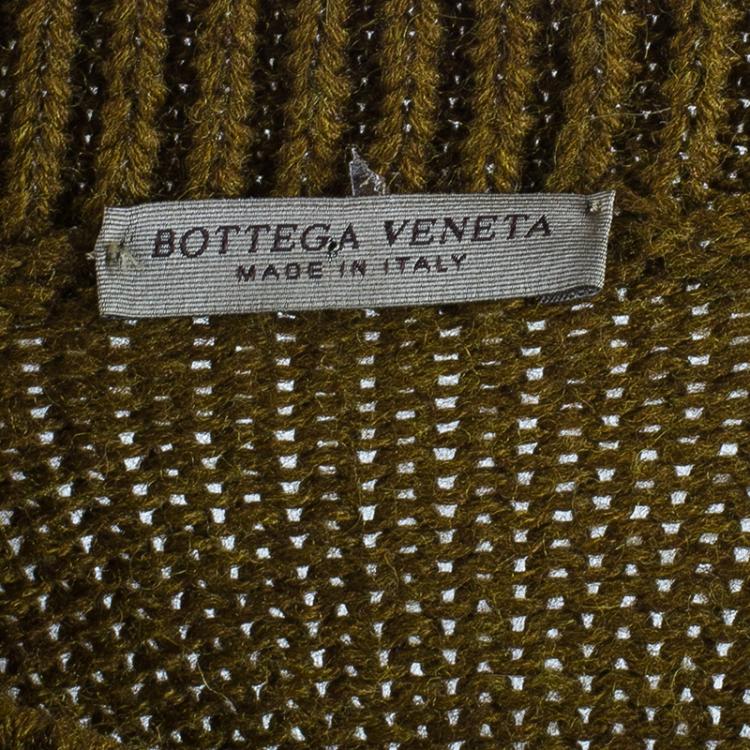 Pre Owned Bottega Veneta Men's Brown Green Knit Sweater M