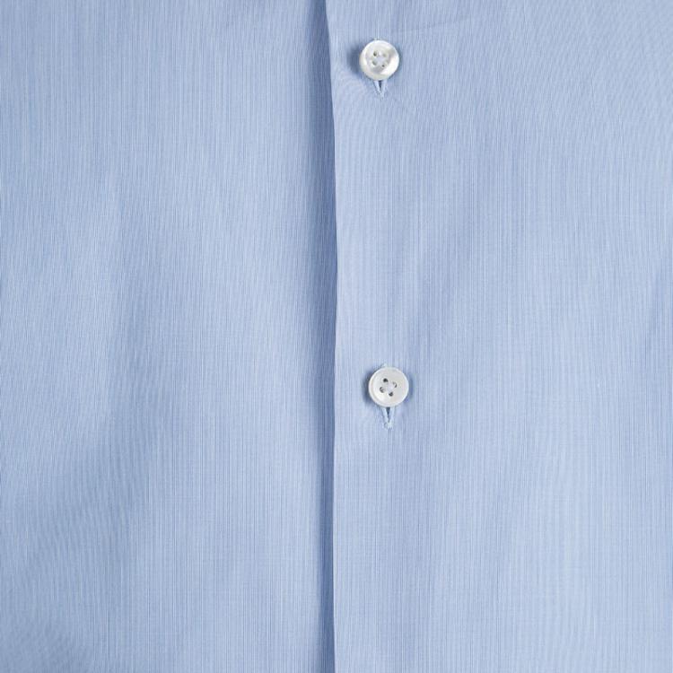 Pre Owned Bottega Veneta Blue Long Sleeve Button Front Cotton Shirt L
