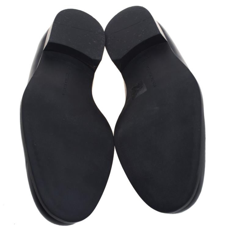 Pre Owned Bottega Veneta Black Intrecciato Leather Loafers Size 43